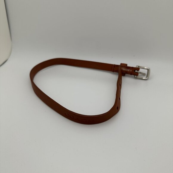 Coach Replacement Strap 1/2" Wide X 18" Long Tan Leather With Silver Buckle - Picture 1 of 5